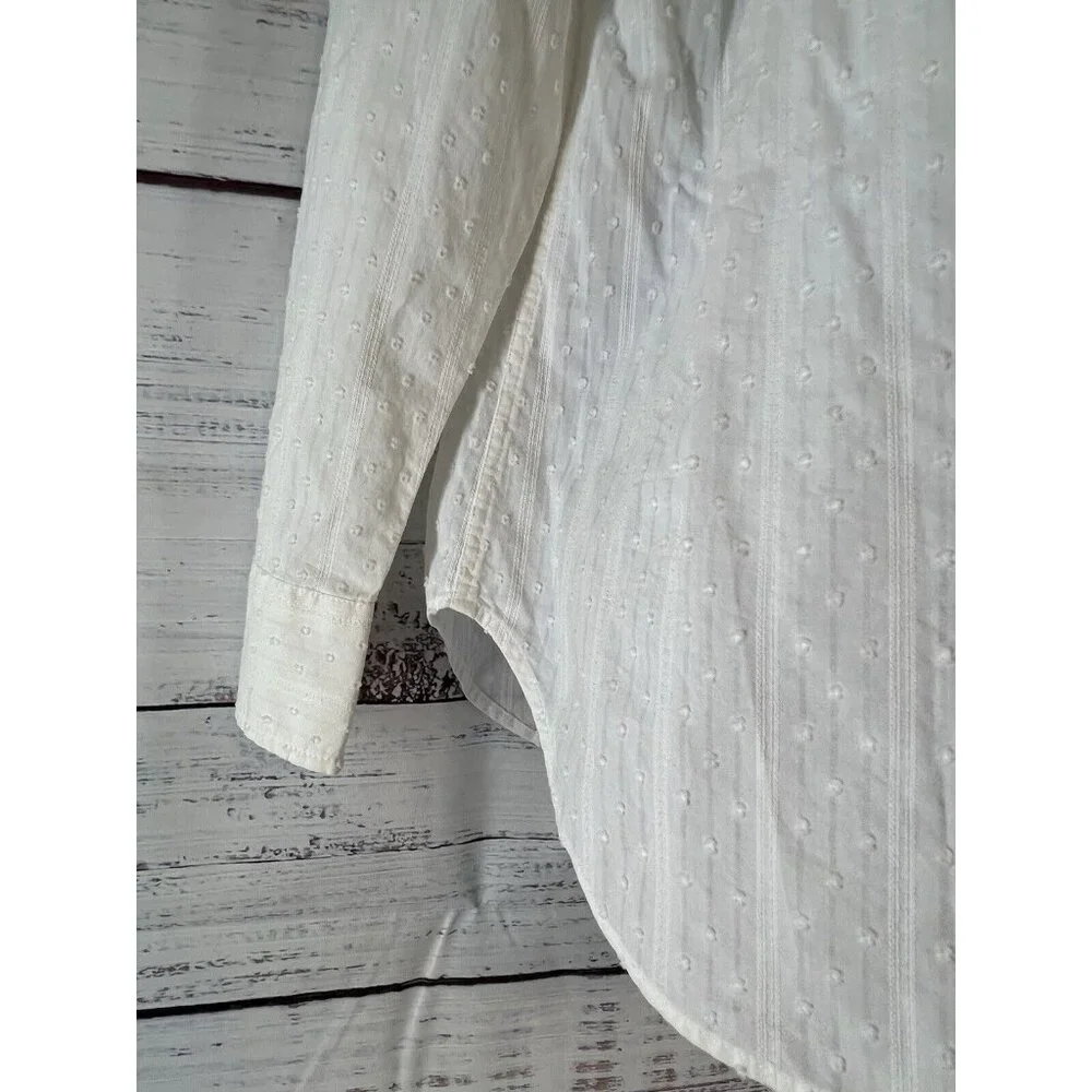 Talbots White Cotton Button Down Blouse Shirt Size XL Career Office Casual - Picture 3 of 14